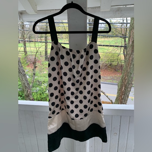 NWT! Nick & Mo Champagne/Black Polka Dot Shift Dress 👗 Size Small - Picture 3 of 11